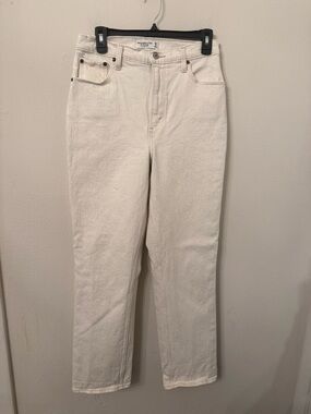 Abercrombie & Fitch Cream Straight Leg Jeans
